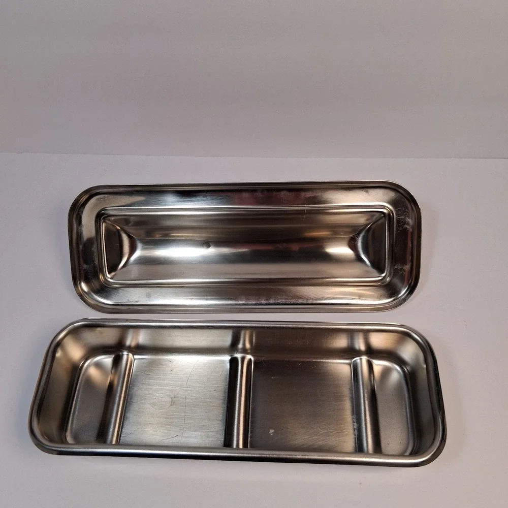 Vtg Vollrath 8283 Stainless Steel Medical Dental Surgical Instrument Tray & Lid